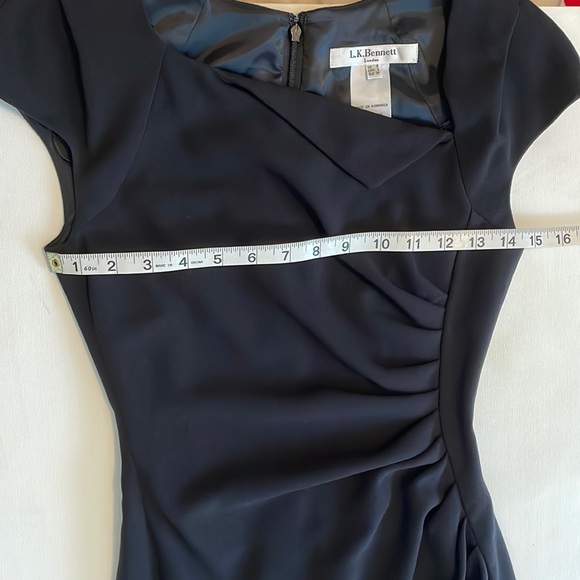 L.K.Bennett Black Davina Cap Sleeve Sheath Dress Size 2 - Picture 12 of 16